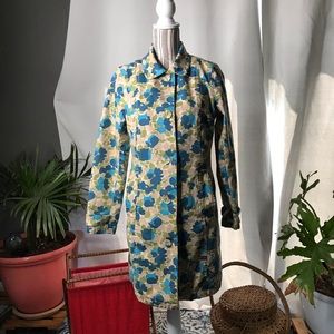 Flowered Trench Coat